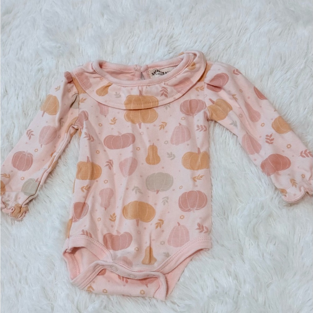 Pink Pumpkin Print Kids One Piece